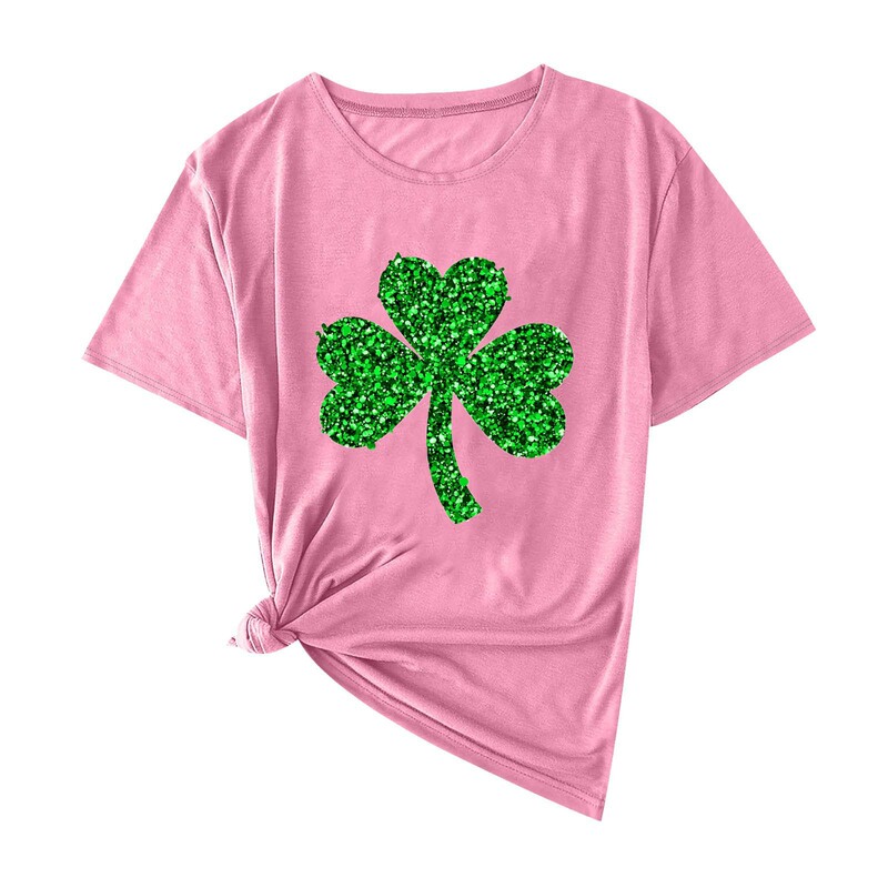 Clover St. Patrick's Day European and American Women's Fashion Summer New Style Wish Aliexpress Fashion Casual Short-Sleeved T-Shirt Clover St. Patrick's Day European and American Women's Fashion Summer New Style Wish Aliexpress Fashion Casual Short-Sleeved T-Shirt