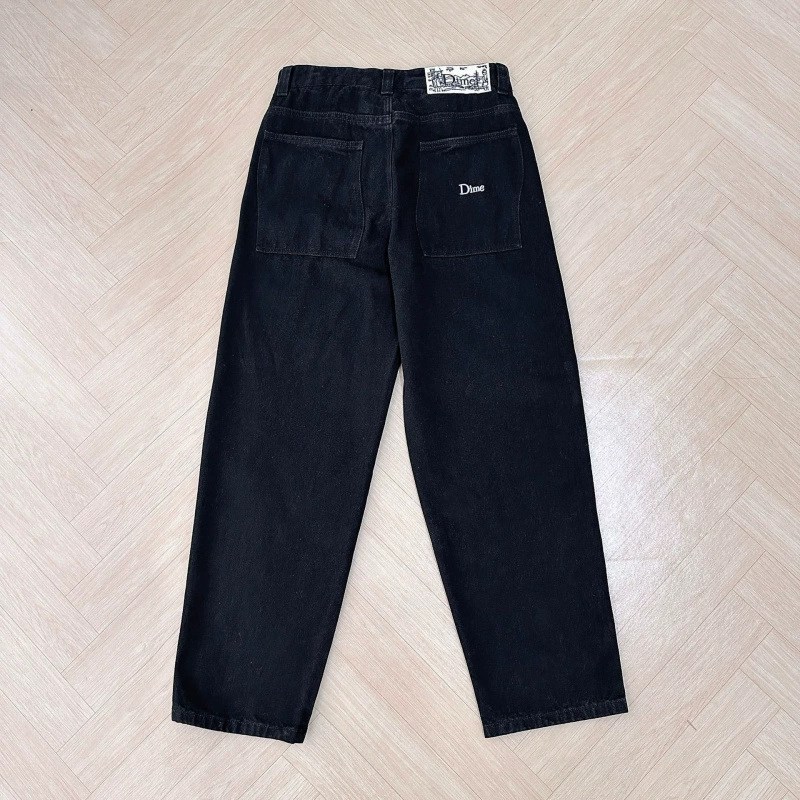 Трендовый уличный скейтборд Dime Baggy Straight Loose Leisure Denim Pants Washed Denim Trip Male