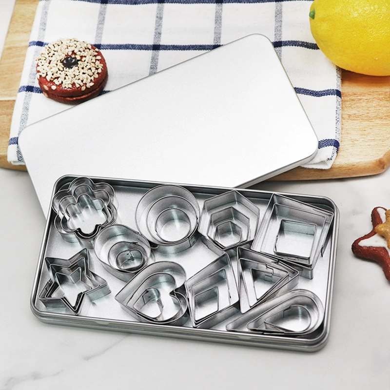Набор формочек для печенья из нержавеющей стали, 30 предметов, для выпечки печенья, шоколада, кексов, кухонные инструменты для творчества в форме цветов
