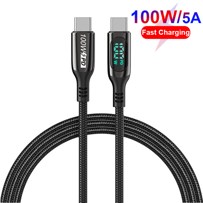 5A 100W USB C to USB C data cable PD fast charging cable Type-c to Type-c digital display cable