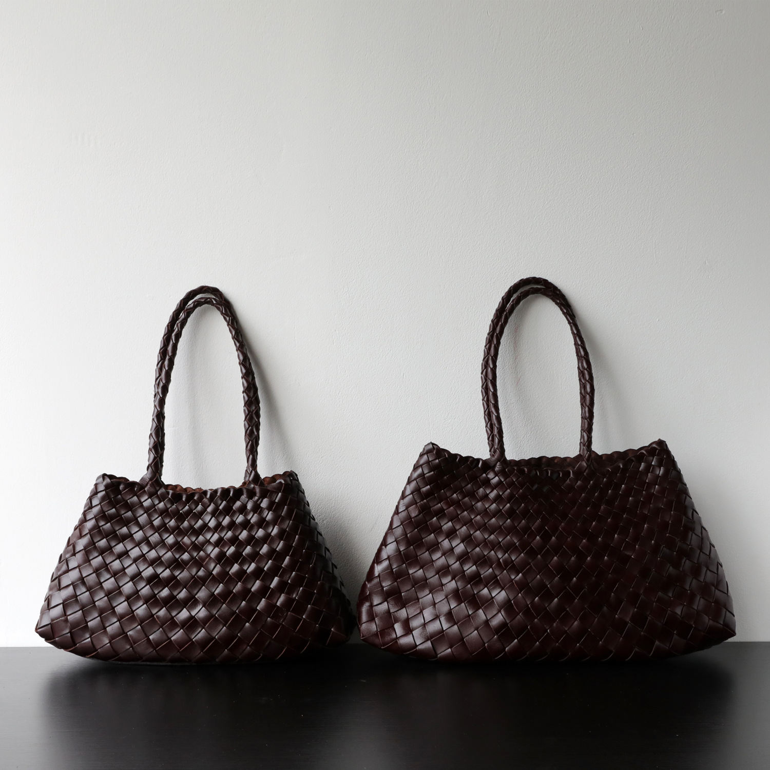 Niche Luxury Full Grain Cowhide Hand-Woven Basket Bag Retro Artistic Versatile Handbag Underarm Bag - Thumbnail 4