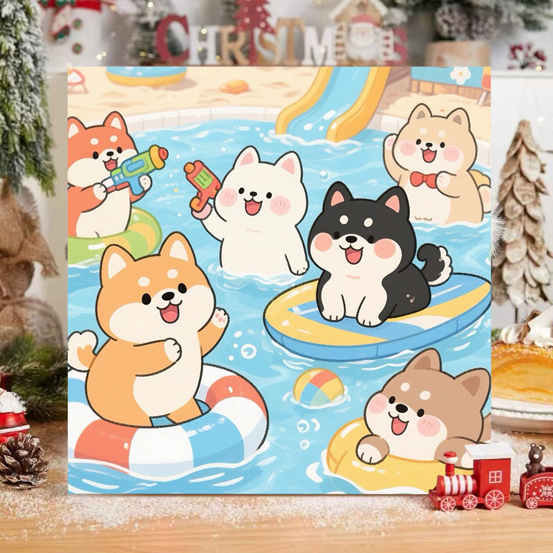 子猫デジタル油絵 diy 着色かわいい漫画動物手作り子供のシンプルな油絵装飾卸売|undefined