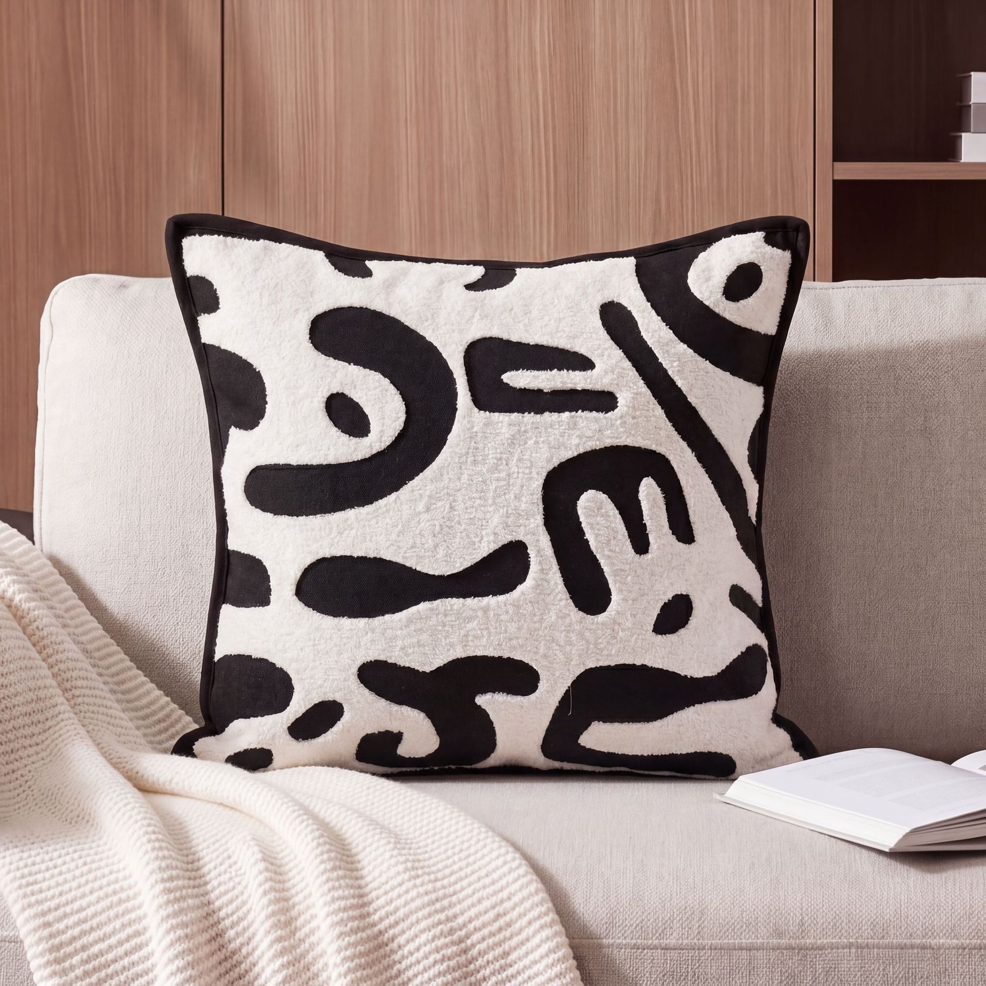 Nórdico de lujo ligero sofá almohada al por mayor almohada de sala de estar inwind jersey jacquard almohada transfronteriza un cabello