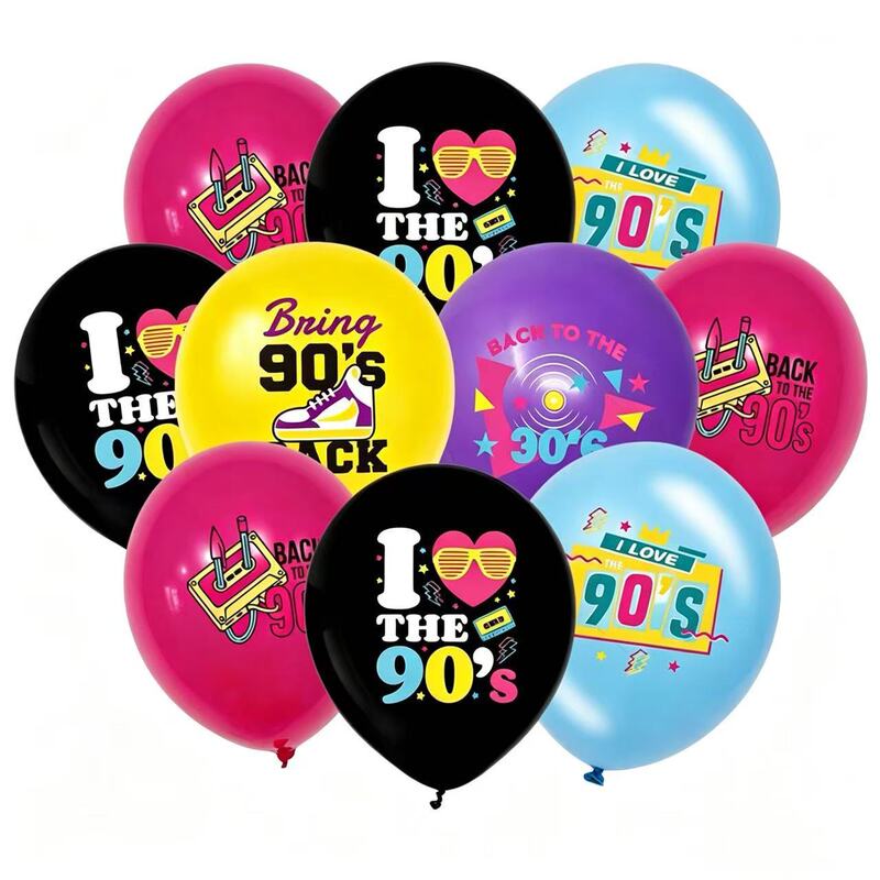90S Party Decorations 50-Pack Back to the 90S Balloons Retro Radio Cd Balloons