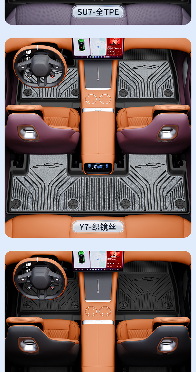 Suitable for Xiaomi YU7 SU7 new model, TPE car floor mats and trunk mat, eco-friendly, waterproof, and wear-resistant