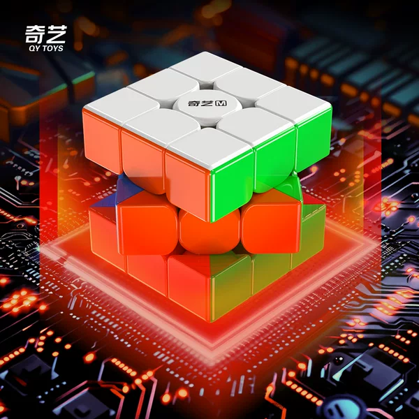 Qiyi Warrior M23467 Magnetic Uv Version Speed Cube for Children, Educational Puzzle Cube for Beginners, Competition Speed Cube