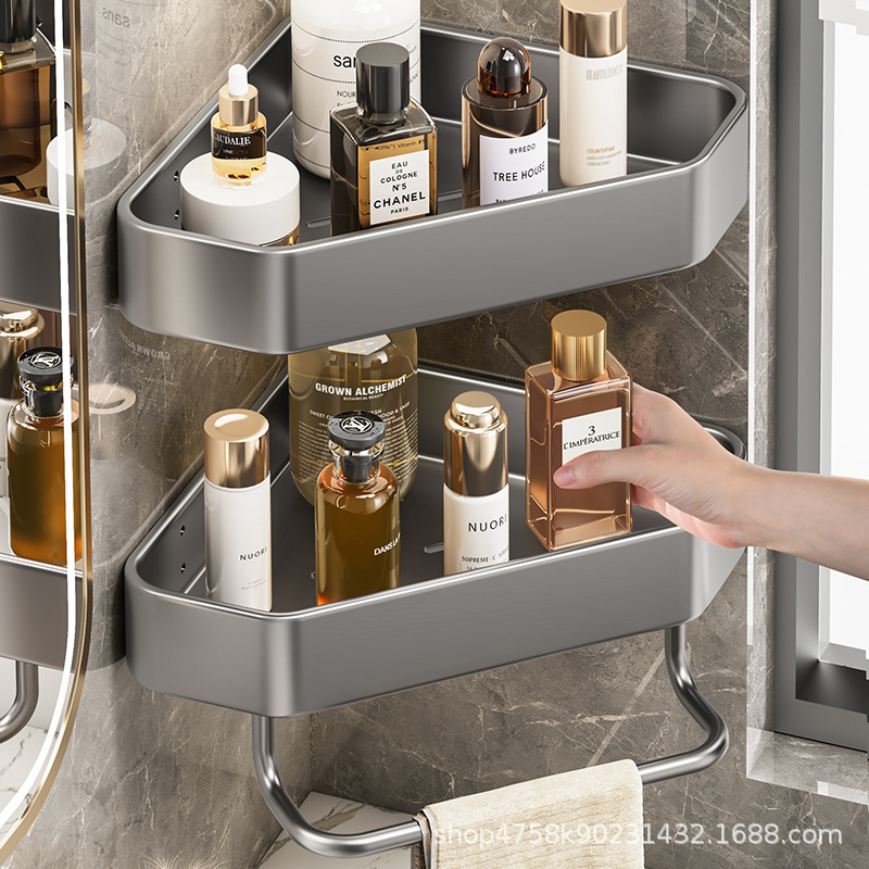 Toilet Bathroom Storage Rack Triangle Punch-free Corner Toilet Washstand Shower Room Bathroom Storage Hook