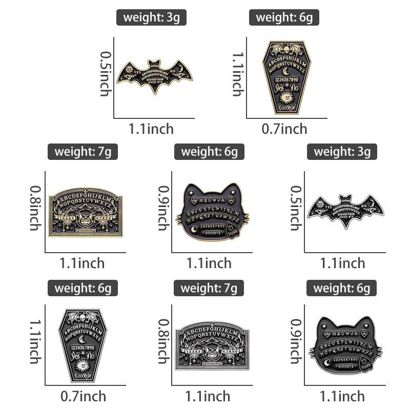 10g Weight Brooches Classification Punk Pin Letter Cat Bat Alloy Plating Unisex Brooches