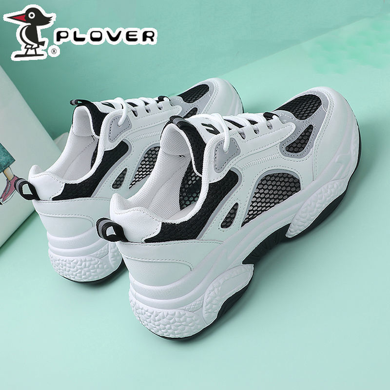 PLOVER Woodpecker Daddy Shoes Mujer de moda 2025 verano nuevo estilo transpirable con pies pequeños zapatos deportivos de malla para correr