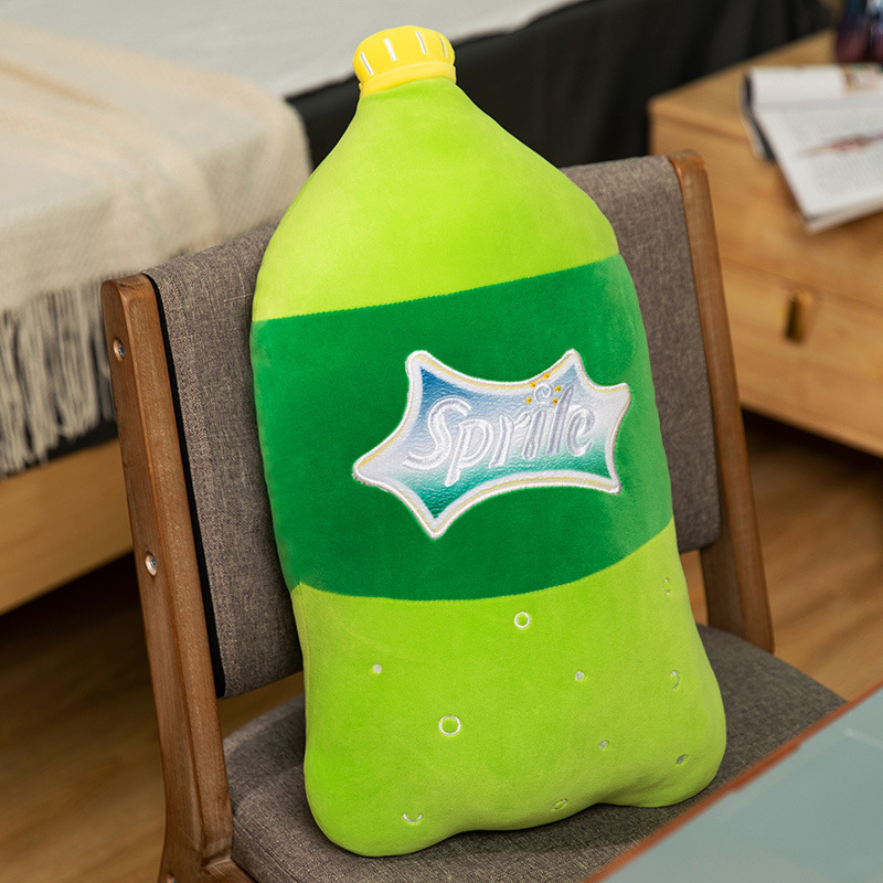 Bebidas de simulación creativa Coca-Cola Sprite almohada juguetes de peluche muñecas de dos dimensiones almohada de siesta extraña