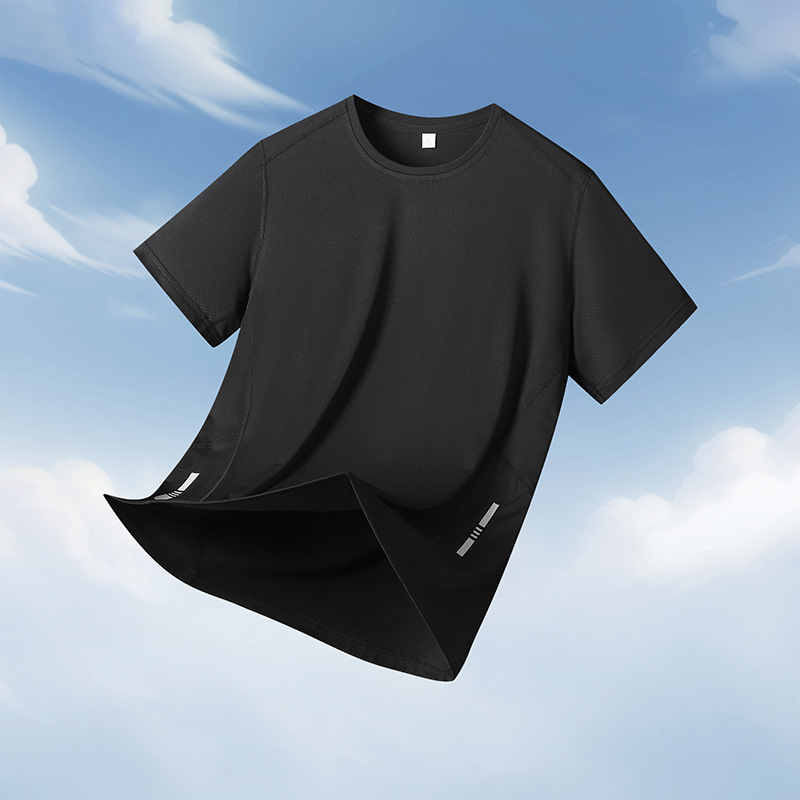 2024 nuevo estilo al aire libre transpirable deportes casuales camiseta de pareja de manga corta fitness masculino de secado rápido carrera elástica suelta