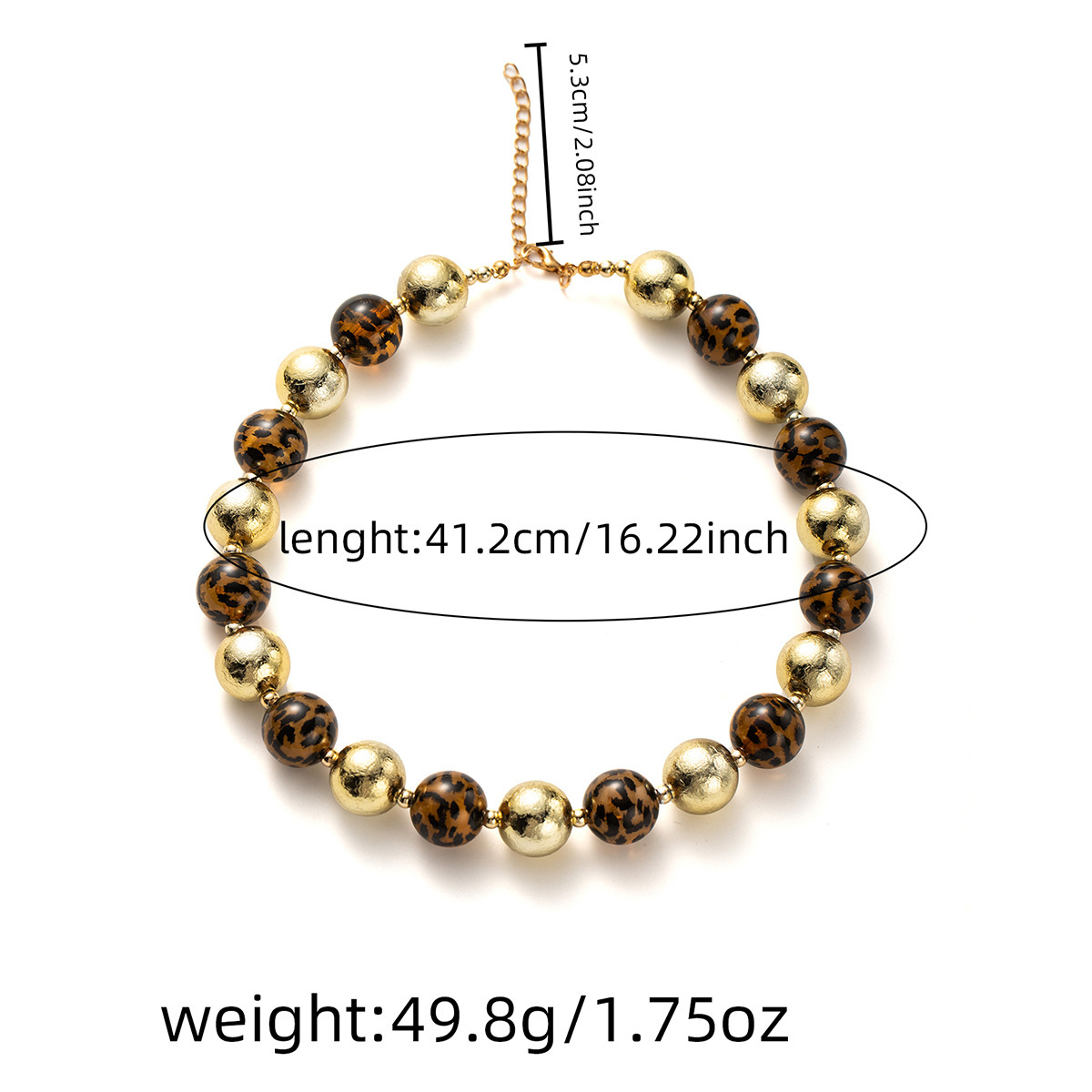 30g Weight Bracelets, Necklace Classification 1 Piece Quantity Holiday, Daily Occasion CCD, Resin Material Leopard Pattern Women's Gender Plating Design Vintage Style Style Vintage Style Leopard CCD Resin Plating Women's Bracelets Necklace 1