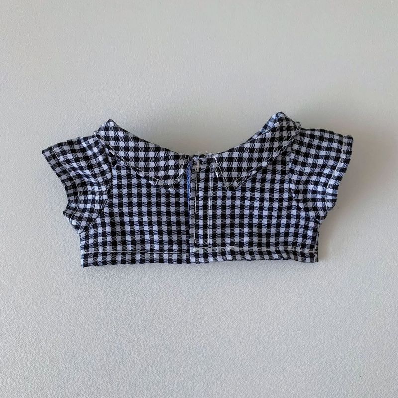 批发10cm15cm20cm棉花娃娃娃衣格子衬衫17cmlabubu衣服玩偶着替|undefined