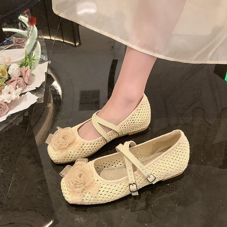 Camellia francesa zapatos de malla para mujeres 2026 con una falda pequeña altura zapatos de noche y noche zapatos suaves