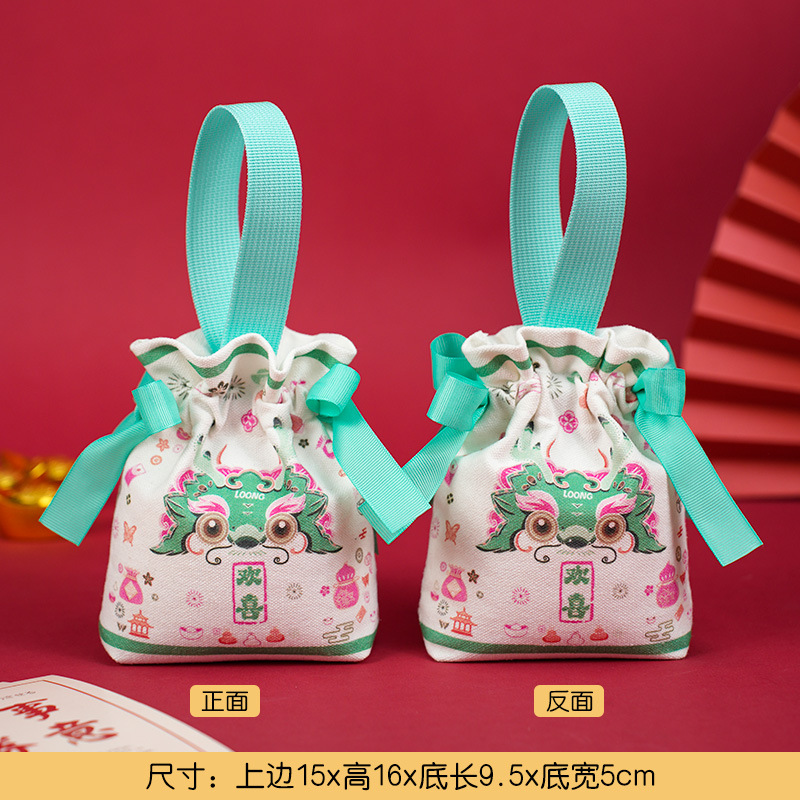 Bolsillo con cordón de dragón verde