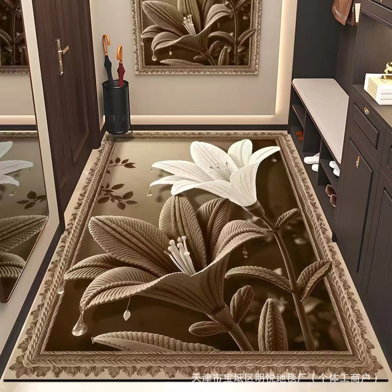 新しい 3D ビジュアル立体花珪藻泥リビングルームバスルームコーヒーテーブル出窓ノンスリップ吸収性フロアマットカーペット卸売|undefined