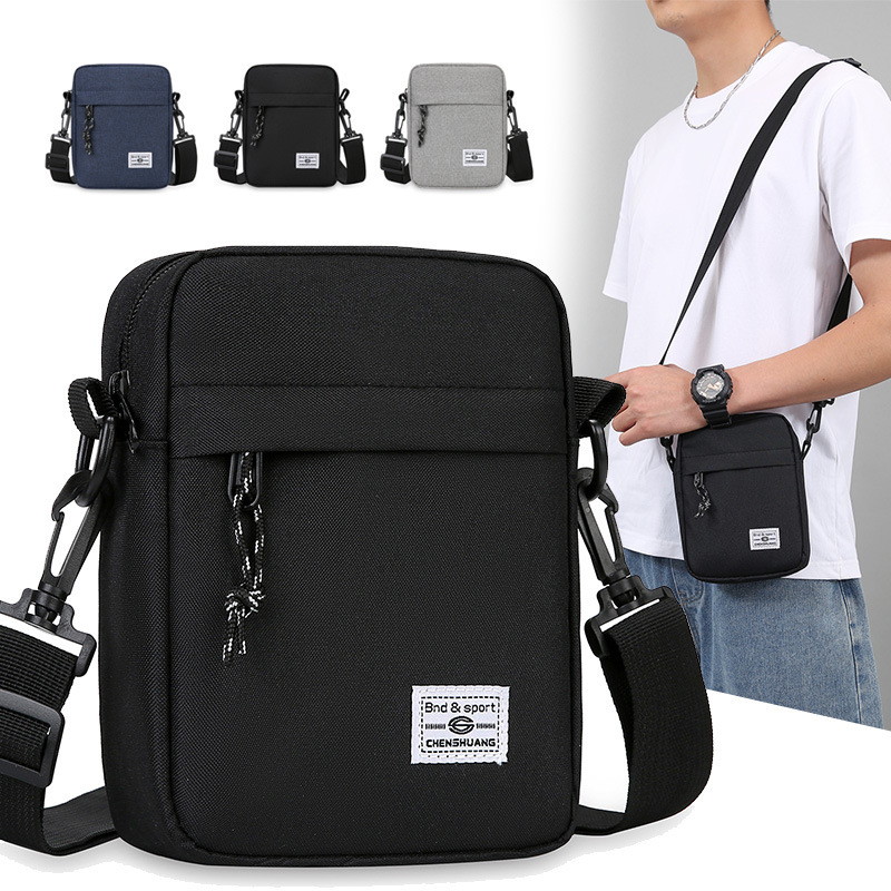 Bolso de hombro de los hombres simples de moda Oxford tela crossbody bolso de hombro hombres casual crossbody mochila de moda teléfono móvil pequeño bolso cuadrado