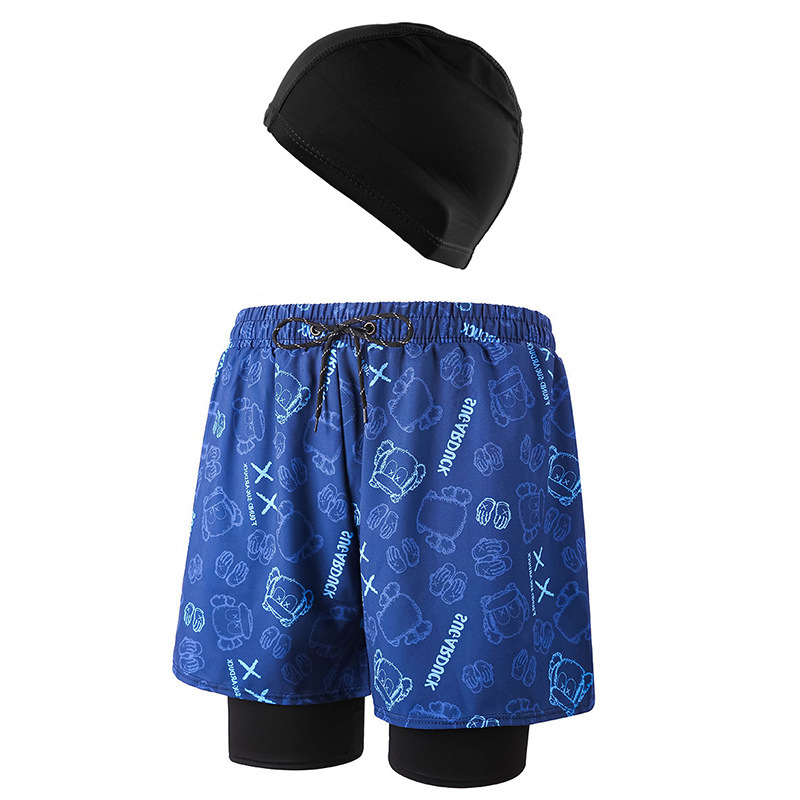 블루 베어 + 수영 모자