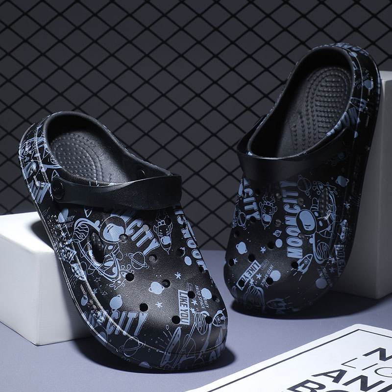 Zapatos con agujeros de verano, tendencia de los hombres, sandalias de Baotou huecas de fondo suave antideslizante, ropa exterior, pantuflas de los hombres de playa de fondo grueso al por mayor