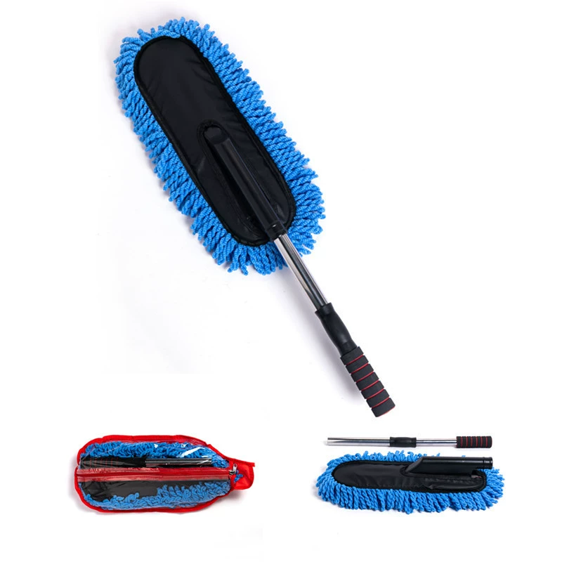 Автоматическая телескопическая восковая щетка для удаления пыли Автомобильная тряпка Автомобильная Швабра Щетка для мойки автомобилей Красная упаковка