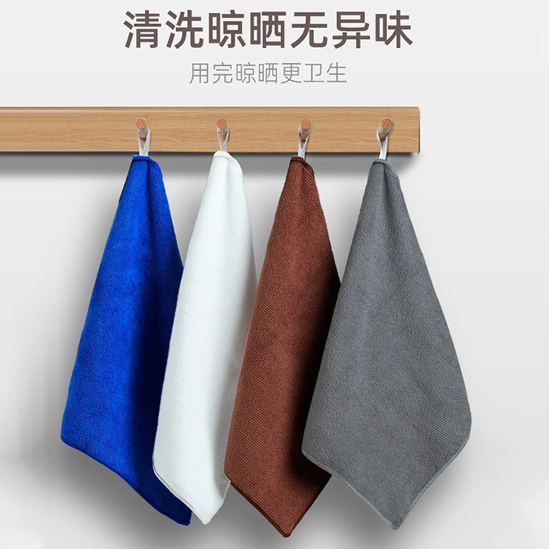 奶茶店专用抹布不沾油不易掉毛厨房白色咖啡商用多功能保洁毛巾