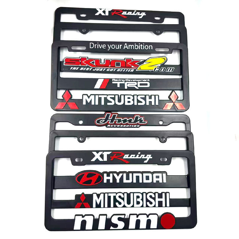 Inventario transfronterizo marco de matrícula general JDM auto logotipo de modificación ABS marco de matrícula de plástico tridimensional marco de matrícula