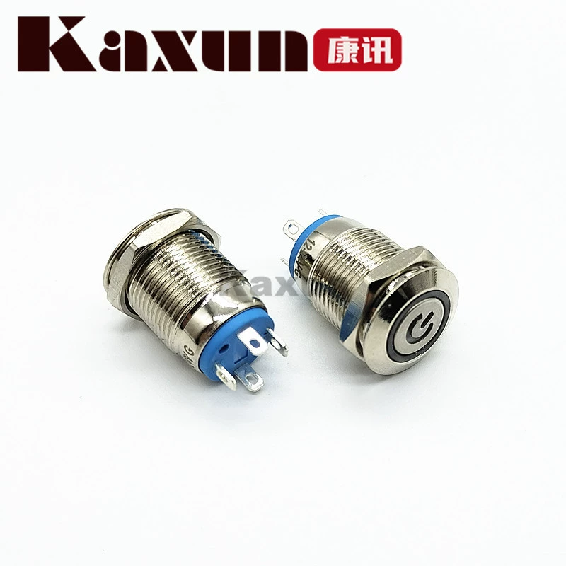 Metal button, waterproof switch key with light, 12mm, 24v