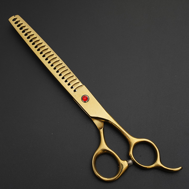 Directo de fábrica 7,0 pulgadas de acero inoxidable tijeras de dientes para mascotas tijeras de adelgazamiento cuchillo tijeras de hueso de pescado mascotas tijeras de belleza especial tijeras de dientes