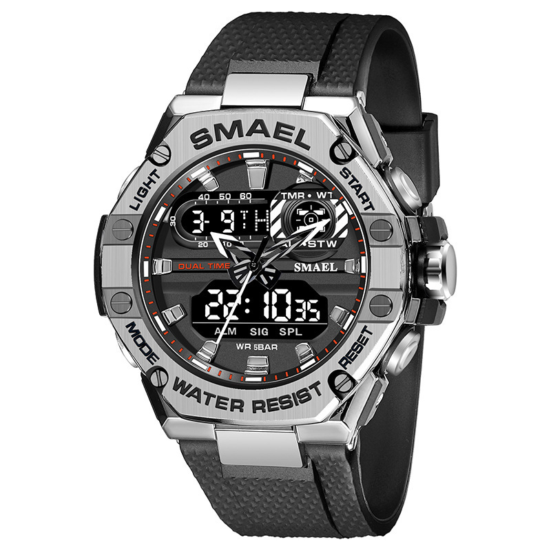 Smalla smael deportes reloj electrónico personalidad juvenil tendencia reloj calendario semana calendario luminoso 8066
