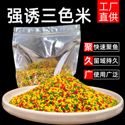 三色米颗粒鱼饵麝香米酒糟米钓饵彩色米打窝料多味型厂家直供