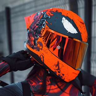 Mosca Helmet Motorcycle Full Helmet Men's and Women's Locomotive Marvel Co-Name Iron Man Deadpool Stitcher Minions