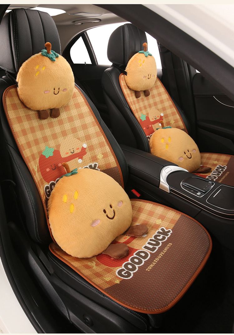 Car Headrest and Lumbar Support, Fruit Apple Head Pillow, Lumbar Pillow, Neck Pillow, Cute Cartoon Apple-Shaped Headrest and Lumbar Support