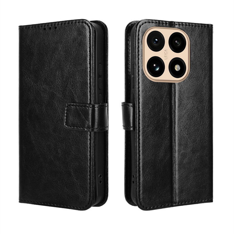 适用小米15T手机壳Xiaomi 15T Pro手机皮套翻盖插卡挂绳疯马纹壳|undefined