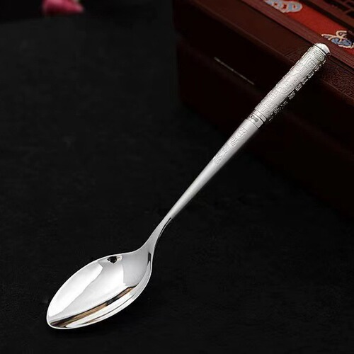 Copper silver-plated household practical soup spoon Pfaff long spoon tableware e-commerce live broadcast factory supply wholesale