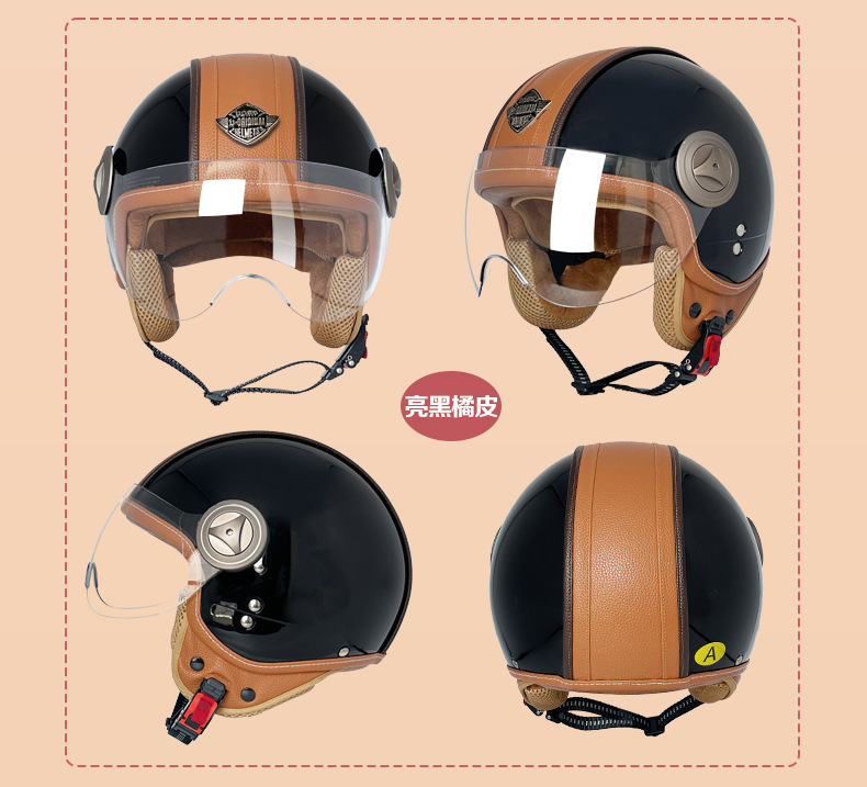 Voss Four Seasons Neutral 3C Certified Electric Motorcycle Helmet Men's and Women's Sunscreen Helmet with Lens Winter Warmth