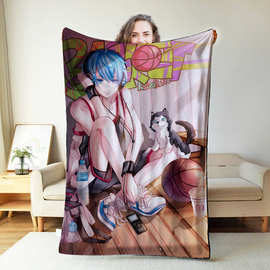 DIY来图制作动漫二次元明星周边毛毯法兰绒空调涂鸦风绘画午睡毯