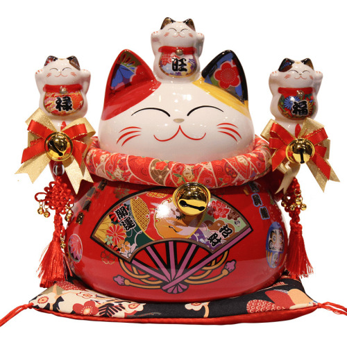 Good fortune cat savings bank children's creative money bank home gift lucky cat ornament ceramic lucky cat wholesale