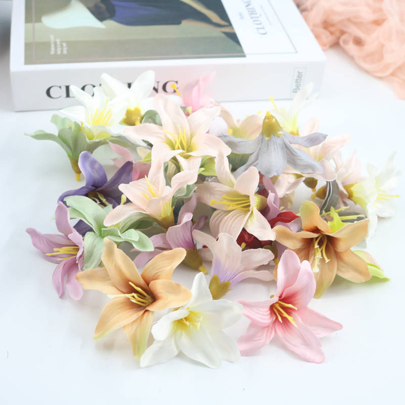 Simulated Lily Flower Head Flowers, Fake Flowers, Silk Flower Headdress, Hair Accessories, DIY Handmade Accessories, Wedding Home Decoration