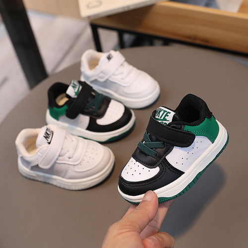 Children's sports shoes for boys and girls, 2024 spring and autumn Korean version of boys' baby shoes, single shoes, toddler shoes, small white shoes