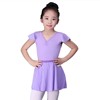 Children's dance clothing practice, ballet girl summer short -sleeved conjoined children's test clothes Chinese dancers dance skirt