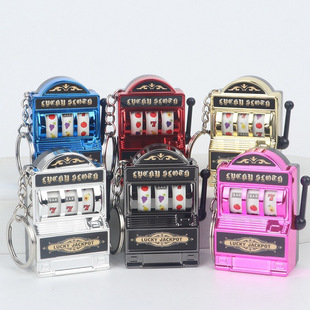 Cross-border electroplating fruit machine keychain pendant slot machine spin game bag pendant trend pendant