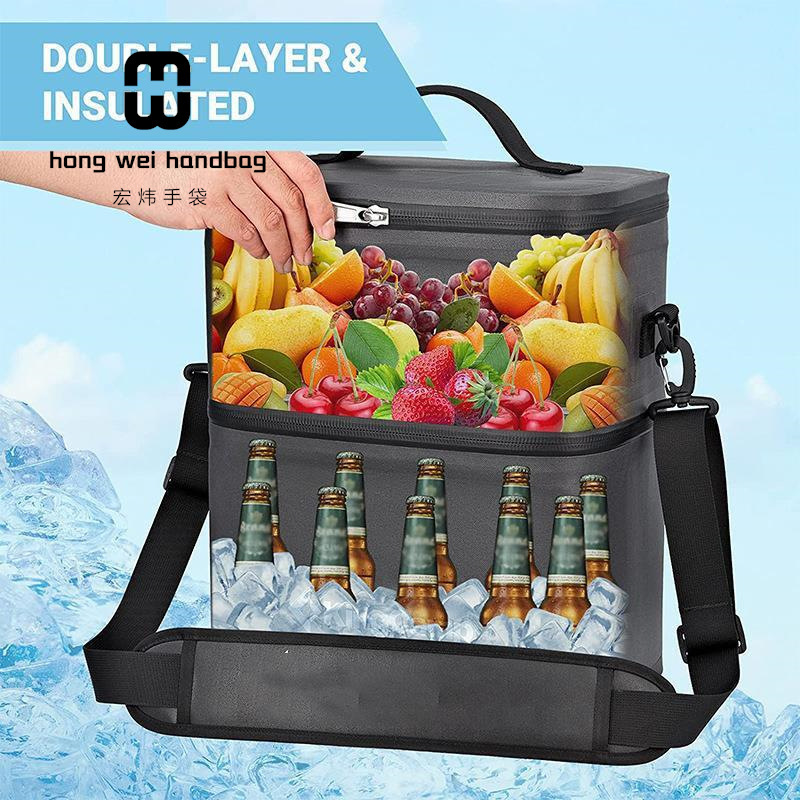 Source manufacturer Double -layer refrigerated bag insulation and leak -proof soft -cold bag lightweight portable camping cooler 3