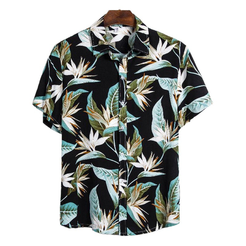 Comercio exterior del sitio web transfronterizo de eBay Dunhuang 2023 camisa floral de manga corta casual de verano para hombres camisa CS116