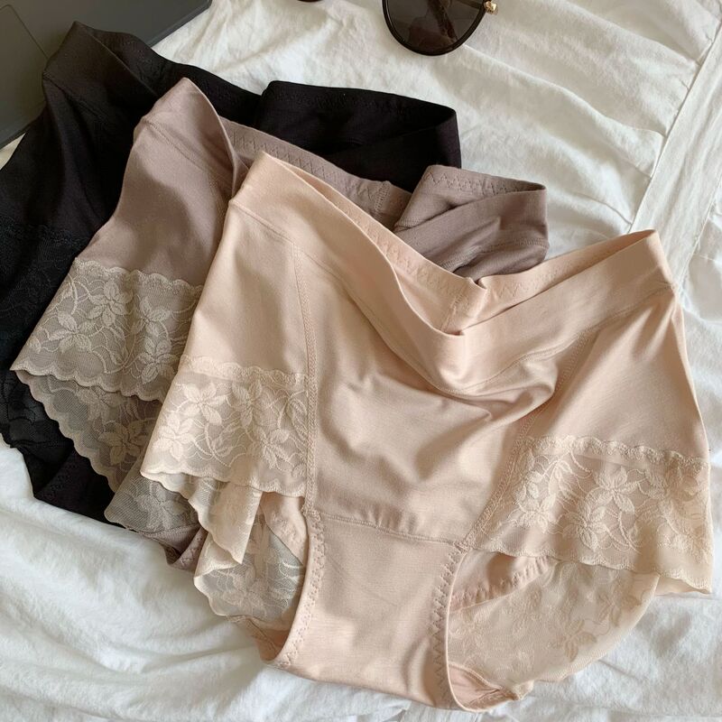 2022 Women's Lace Autumn New Large Edition Mother's Underwear Mid-Waist Fat Mother's Young Woman Underwear
