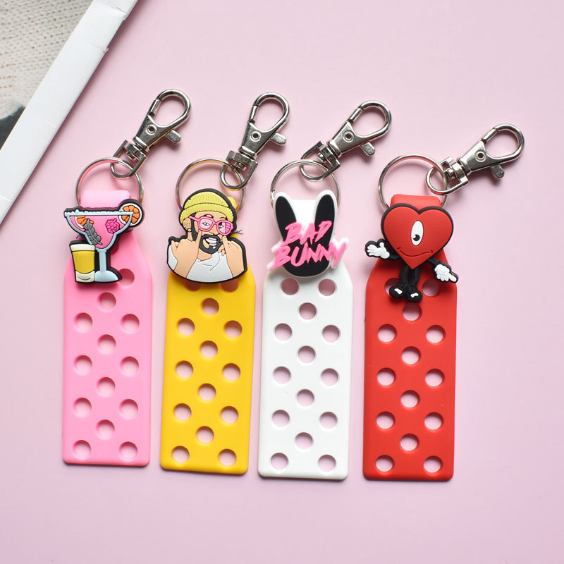 Bad Bunny Pvc Soft Rubber Doll Keychain Pendant Cartoon Soft Rubber DIY Accessories Amazon Gift Keychain