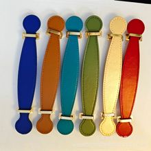 皮革提手彩色纳帕纹提手带音响皮手挽PU提手带皮拉手皮包带批发