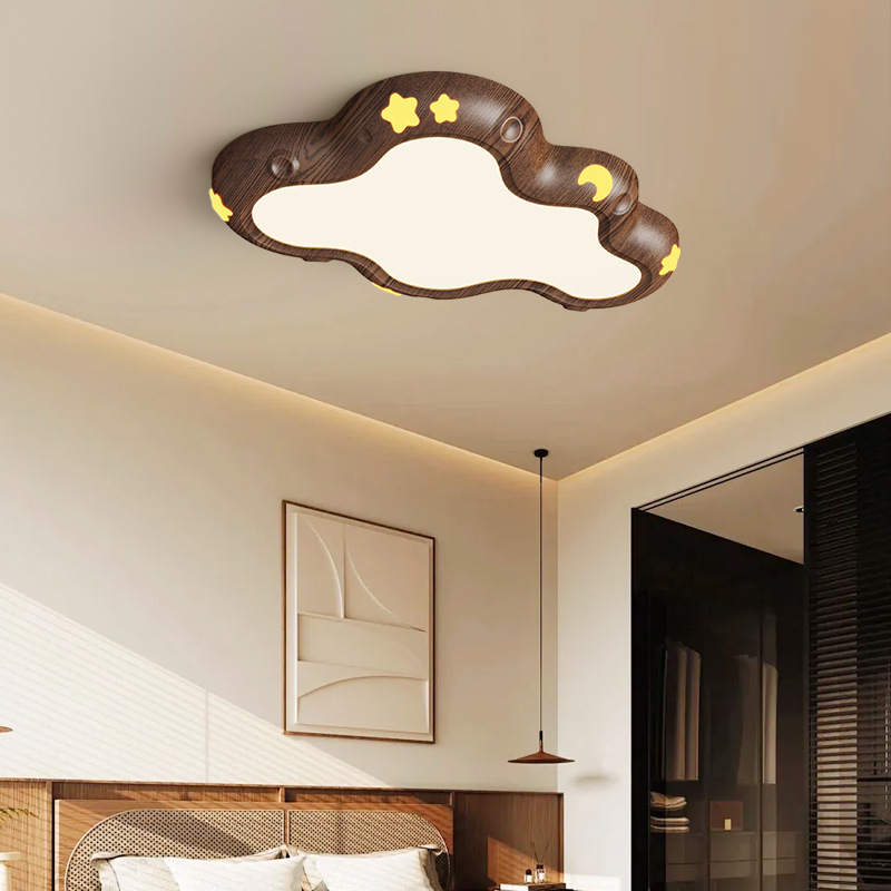 [Seleccionado cuidadosamente] Lámpara de techo de estilo antiguo, luz de habitación de estrella de nube, lámpara de protección ocular de espectro completo retro simple para niños