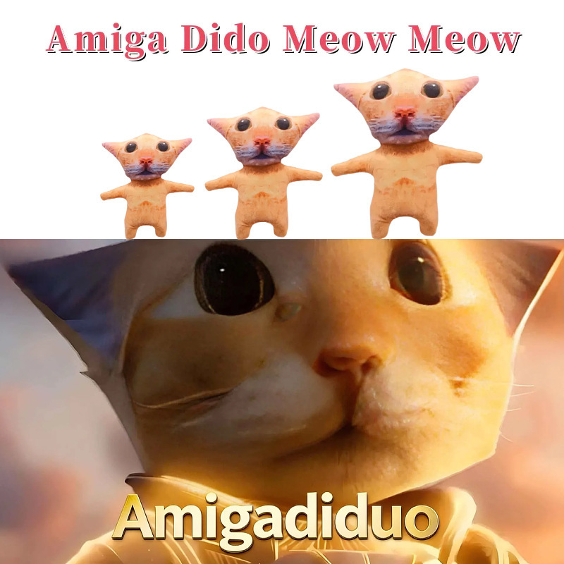 In-Stock Cross-Border New Product Amigatido Meow Meow Cute Realistic Cat Plush Toy Doll Cat