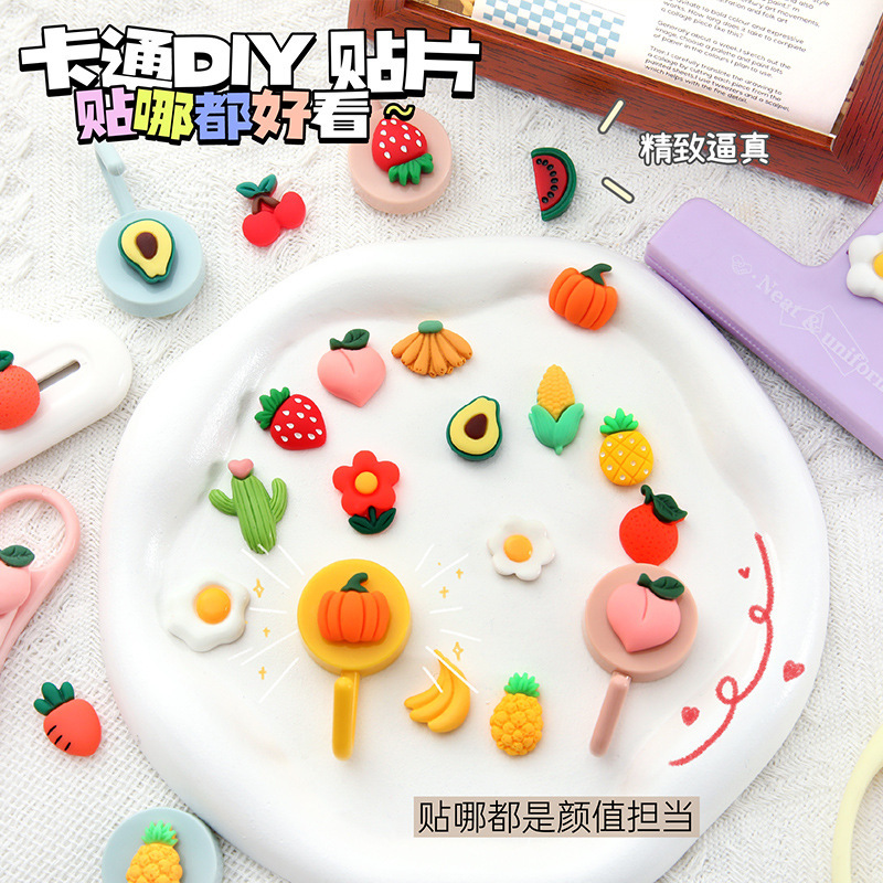Creative Cute Fruit Resin Patches DIY Phone Case Accessories Cartoon Mini Hairpin Rope Material Wholesale