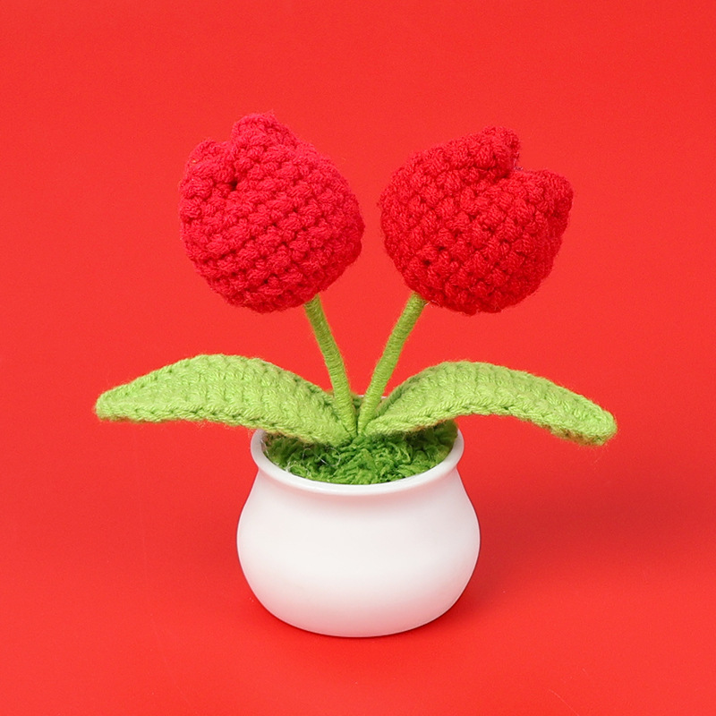 完成品クロスボーダーニットウールひまわり鉢植え造花研究デスクトップ装飾品卒業子供の日の小さなギフト|undefined